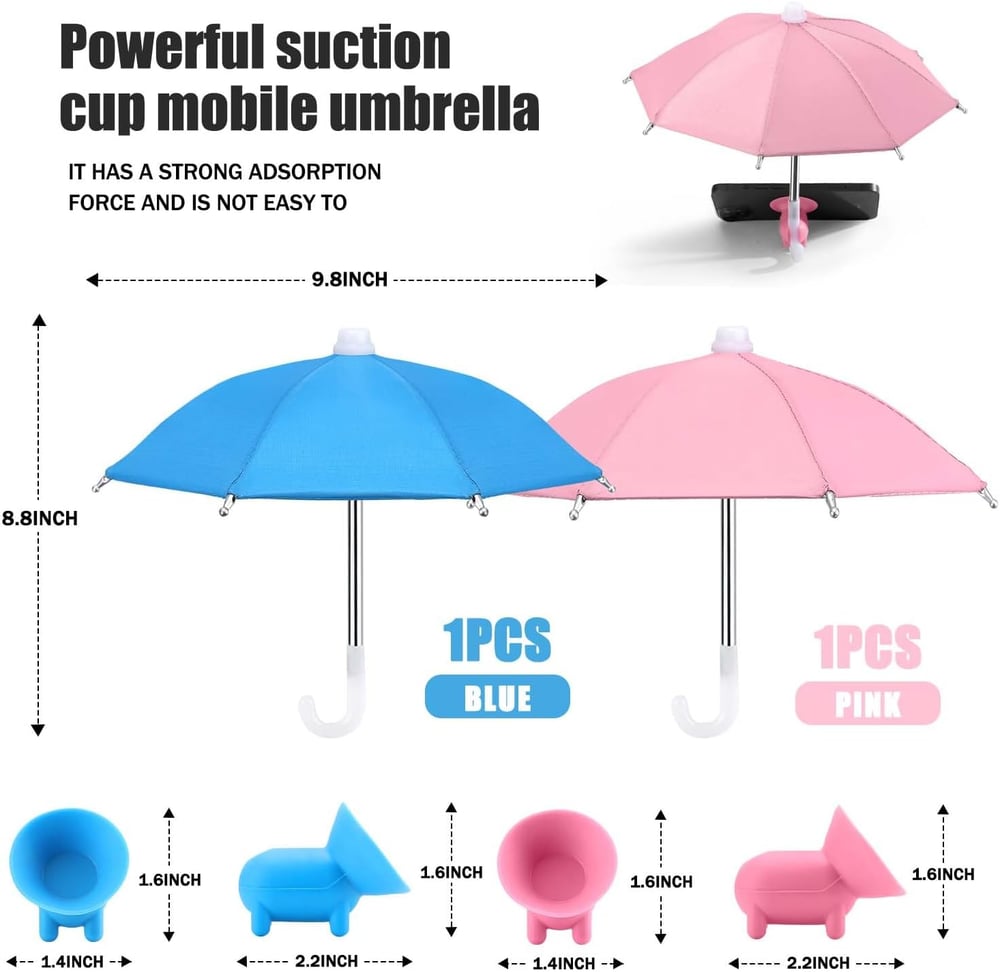 Portable Phone Umbrella Sun Shade | Anti-Glare Suction Cup Stand & Mobile Holder