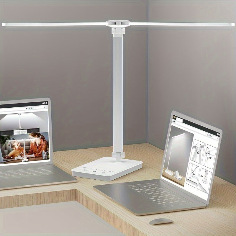 Adjustable LED Gooseneck Desk Lamp with Touch Dimming for Office