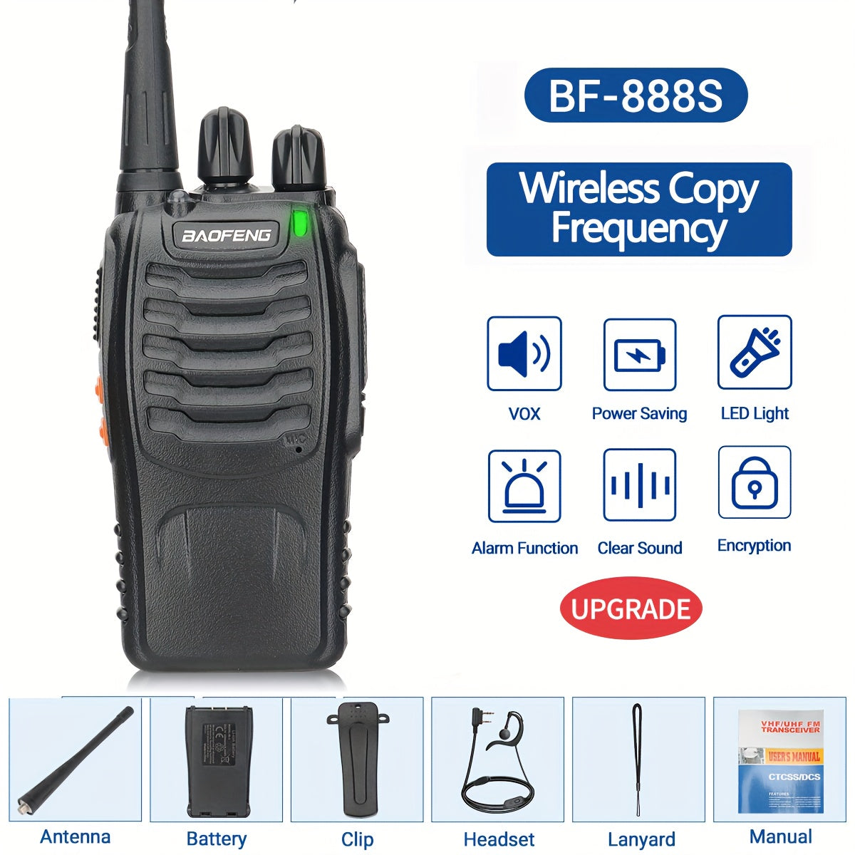 Long Range Rechargeable Walkie Talkies for Adults with Earpieces