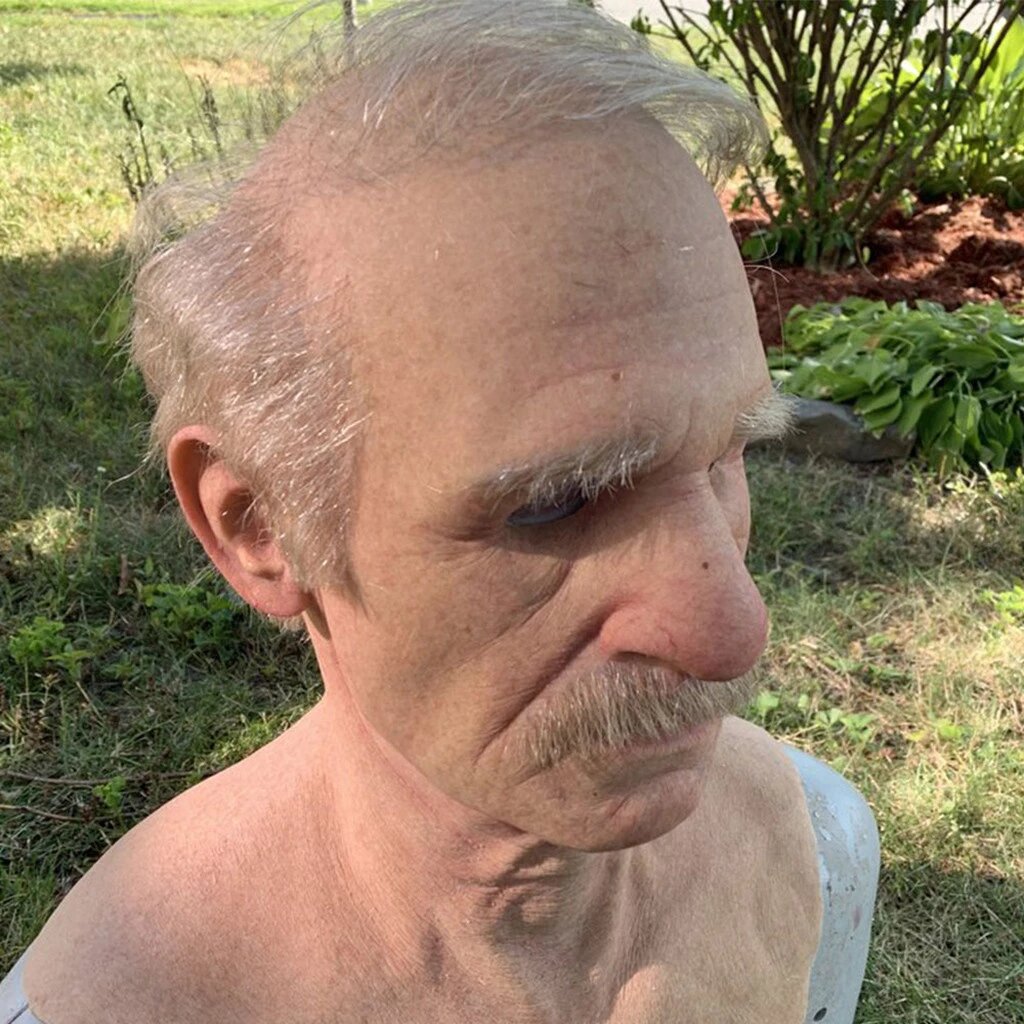 Realistic Latex Creepy Old Man Mask for Adult Halloween Costumes
