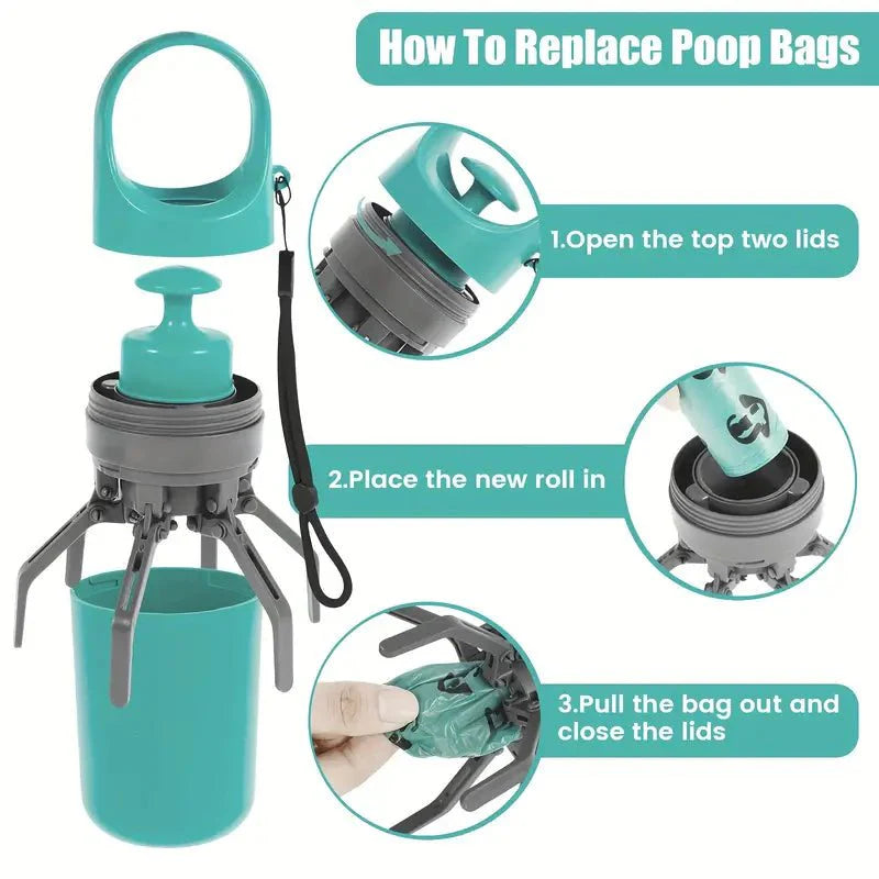 Long Handle Folding Pooper Scooper | Pet Waste Claw Cleaner