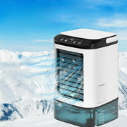 Portable air cooler with mist spray and ice box