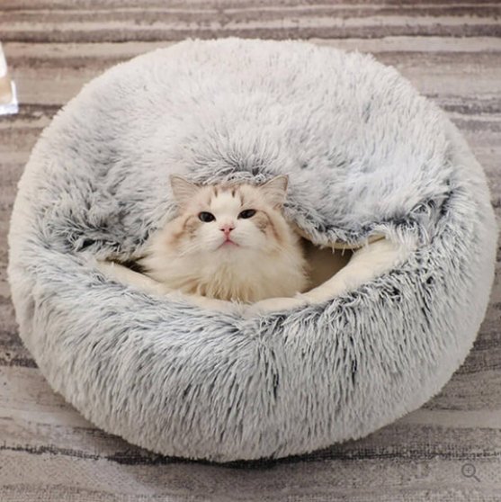 Calming Dog & Cat Bed for Anxiety | Washable Round Donut Nest