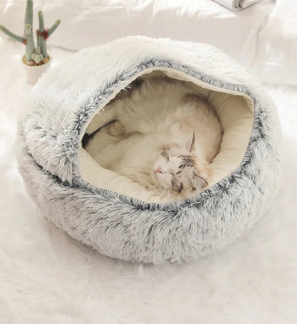 Calming Dog & Cat Bed for Anxiety | Washable Round Donut Nest