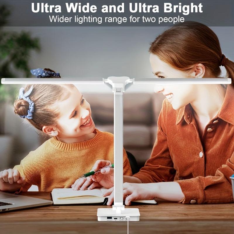 Adjustable LED Gooseneck Desk Lamp with Touch Dimming for Office