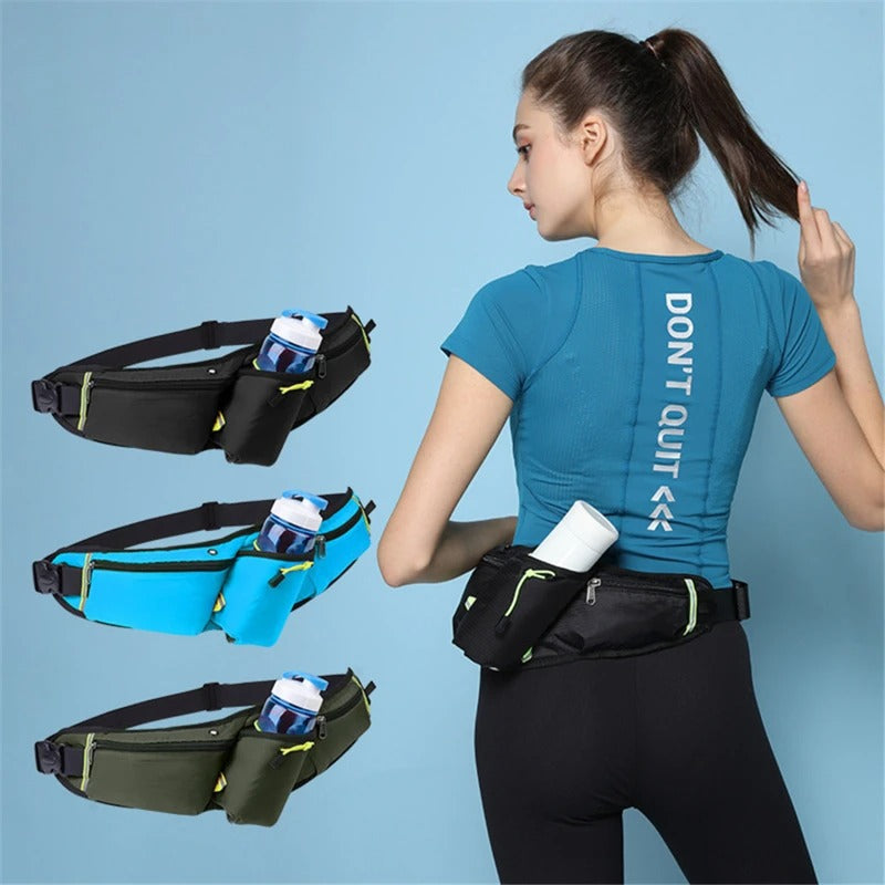 Waterproof Running Belt with Drink Holder – Lightweight Hydration Waist Pack for Jogging, Hiking & Cycling