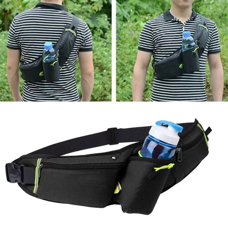 Waterproof Running Belt with Drink Holder – Lightweight Hydration Waist Pack for Jogging, Hiking & Cycling