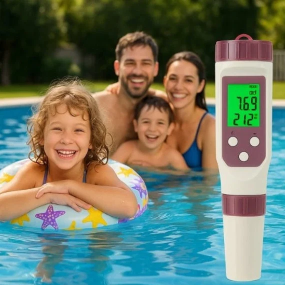 Digital Pool Water Tester | pH & Chlorine Meter for Hot Tub & Spa