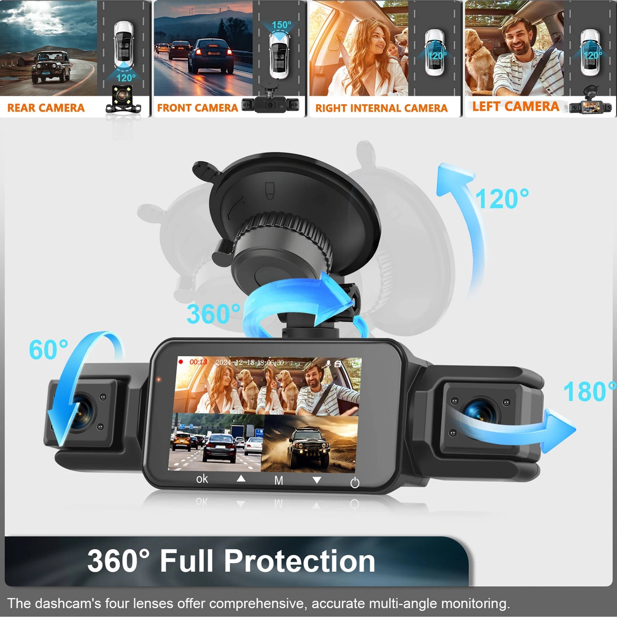 Dual Dash Cam Front and Rear | Wireless Night Vision Car DVR
