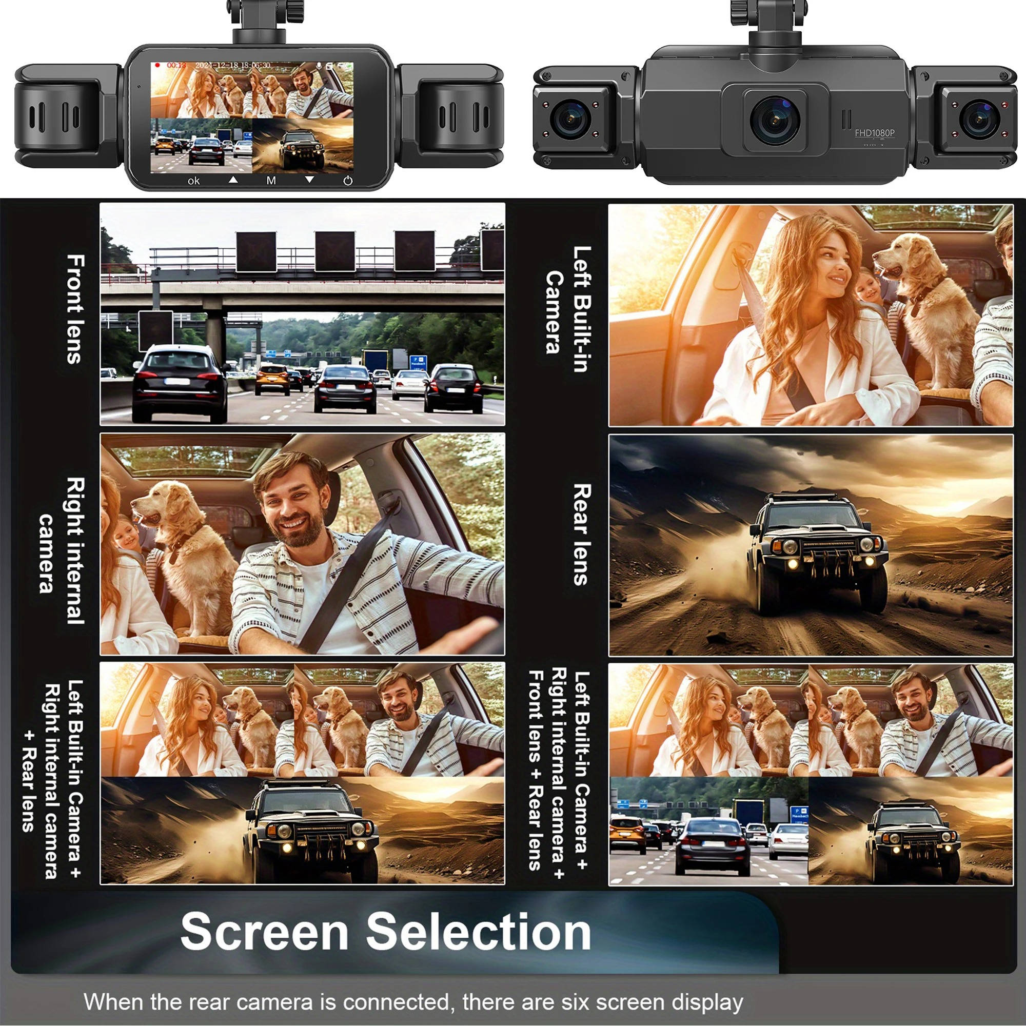 Dual Dash Cam Front and Rear | Wireless Night Vision Car DVR