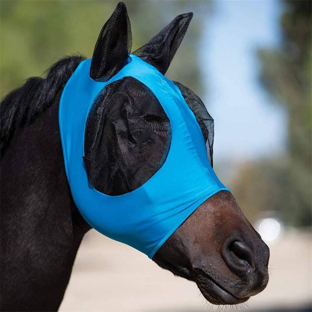 Mesh Horse Fly Mask | UV Protection Equine Veil with Ears