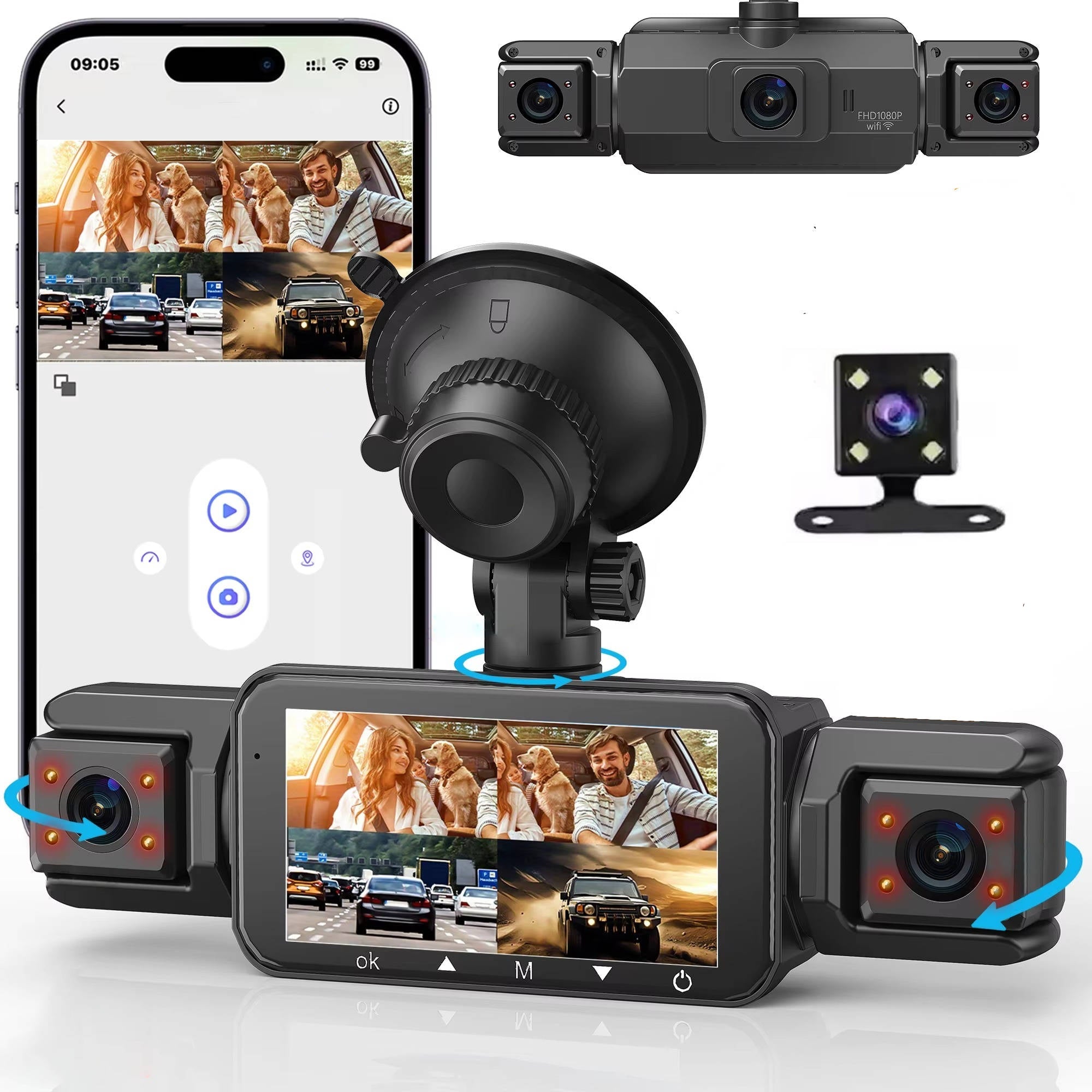 Dual Dash Cam Front and Rear | Wireless Night Vision Car DVR