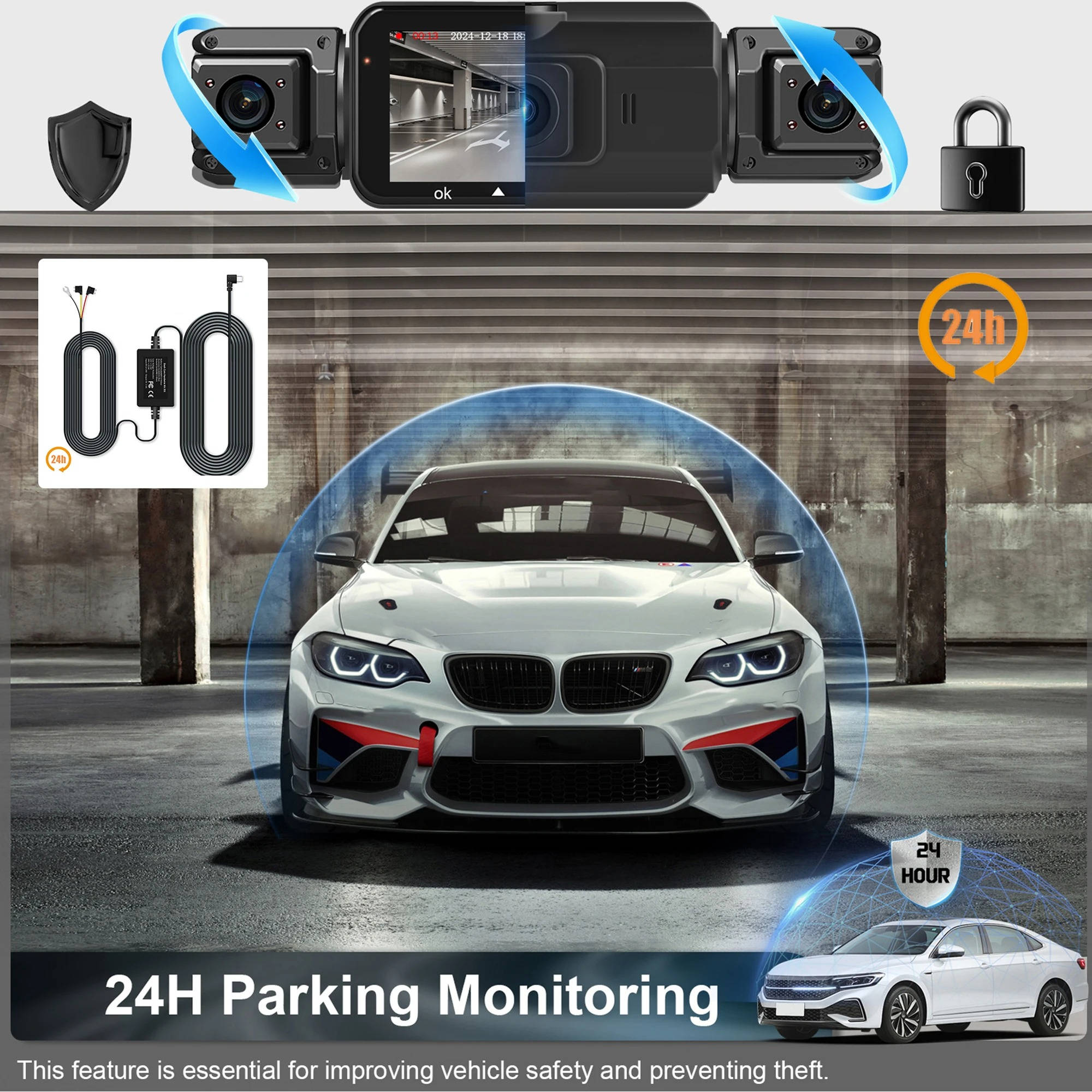 Dual Dash Cam Front and Rear | Wireless Night Vision Car DVR
