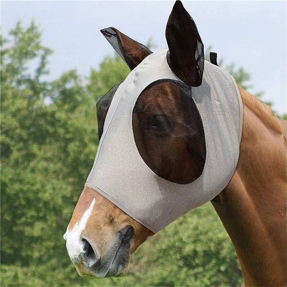 Mesh Horse Fly Mask | UV Protection Equine Veil with Ears