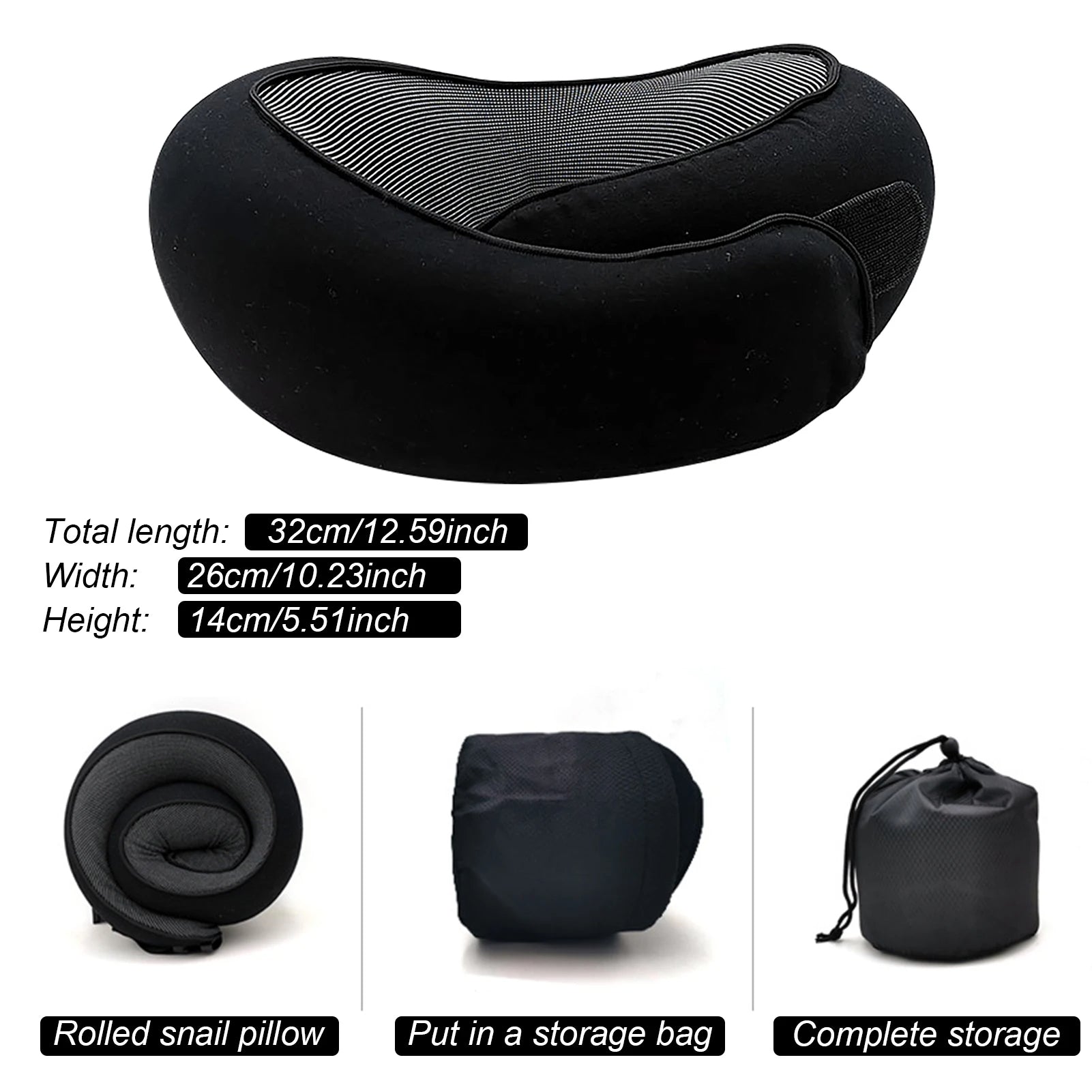 Memory Foam Travel Neck Pillow | U-Shaped Airplane Support Cushion