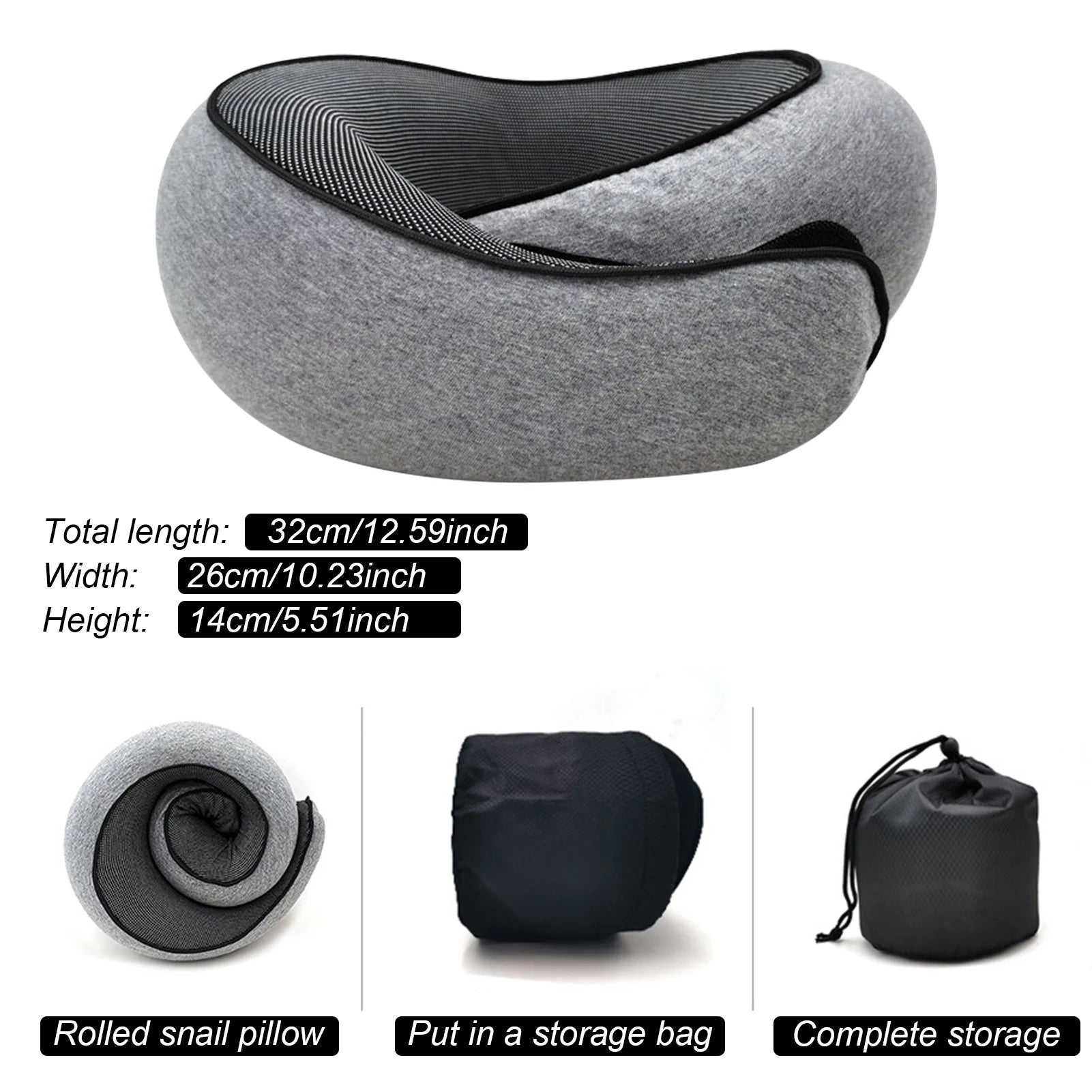 Memory Foam Travel Neck Pillow | U-Shaped Airplane Support Cushion