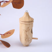 Hand-Carved Solid Wood Hummingbird House for Outdoor Garden – Decorative Bird Nest Box
