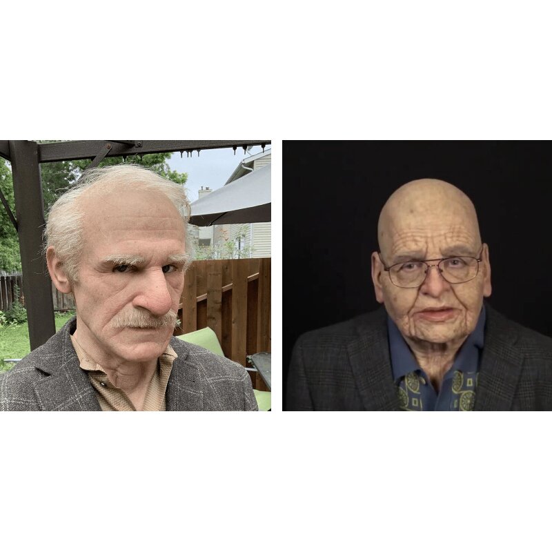 Realistic Latex Creepy Old Man Mask for Adult Halloween Costumes