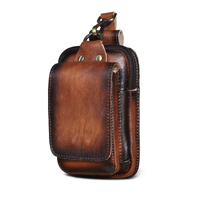 Genuine Leather Men's Waist Pack | Crossbody Fanny Pack & Belt Bag