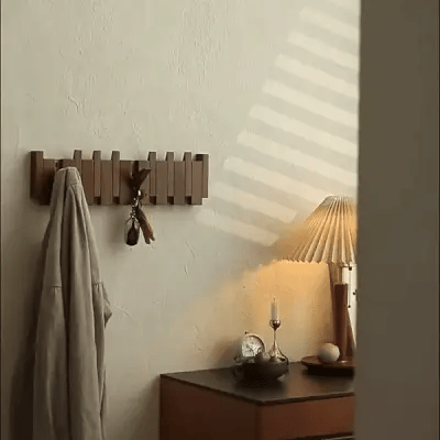 Wooden Piano Key Coat Rack | Wall Mounted Entryway Hooks