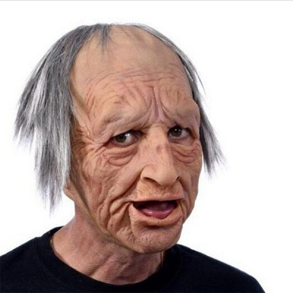 Realistic Latex Creepy Old Man Mask for Adult Halloween Costumes