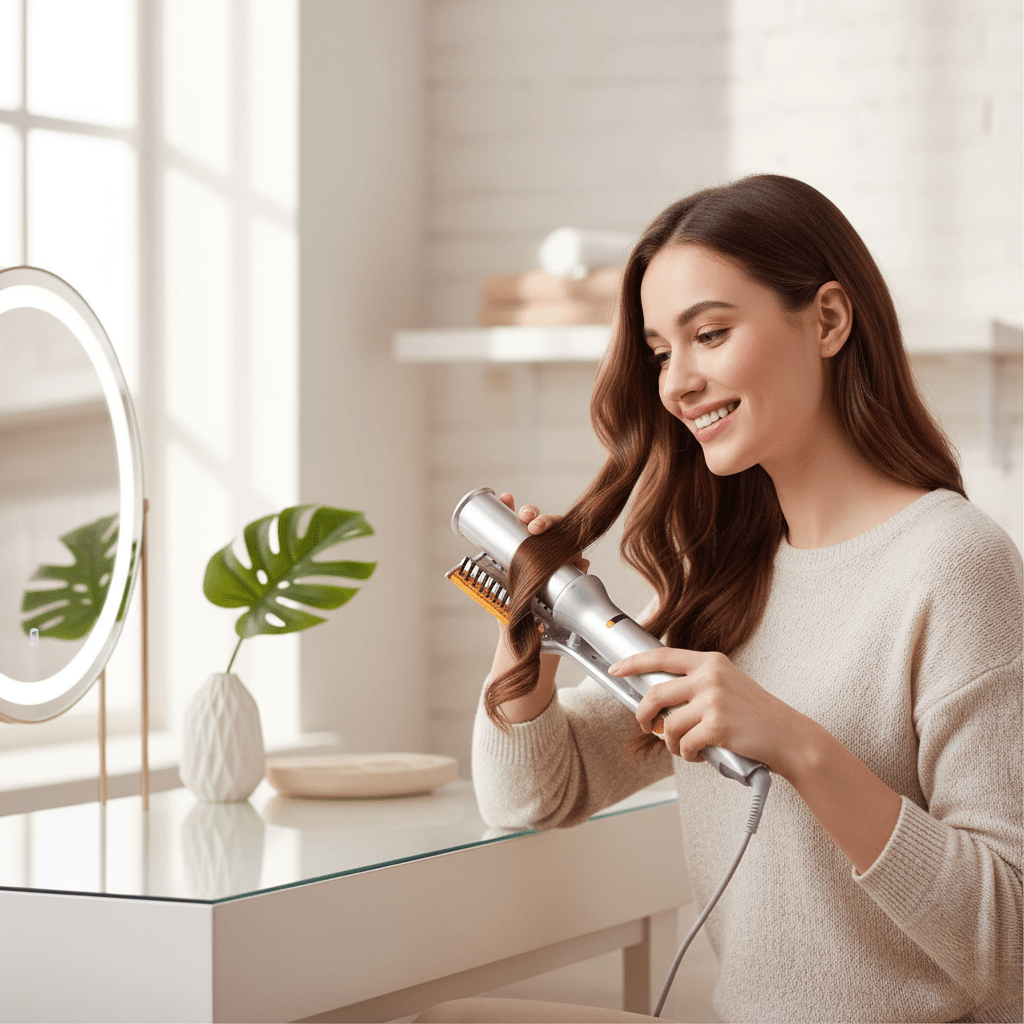 Two in One Rotating Hair Brush for Professional Styling and Smoothing