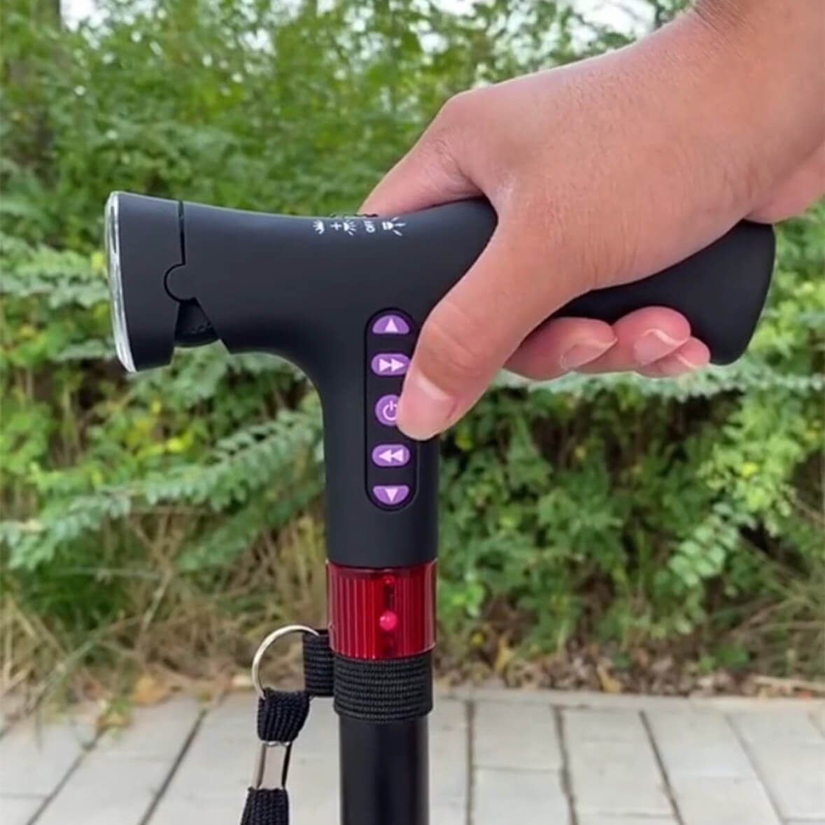 Smart Walking Cane with Automatic Fall Alarm – Adjustable LED Safety Cane for Seniors & Mobility Support