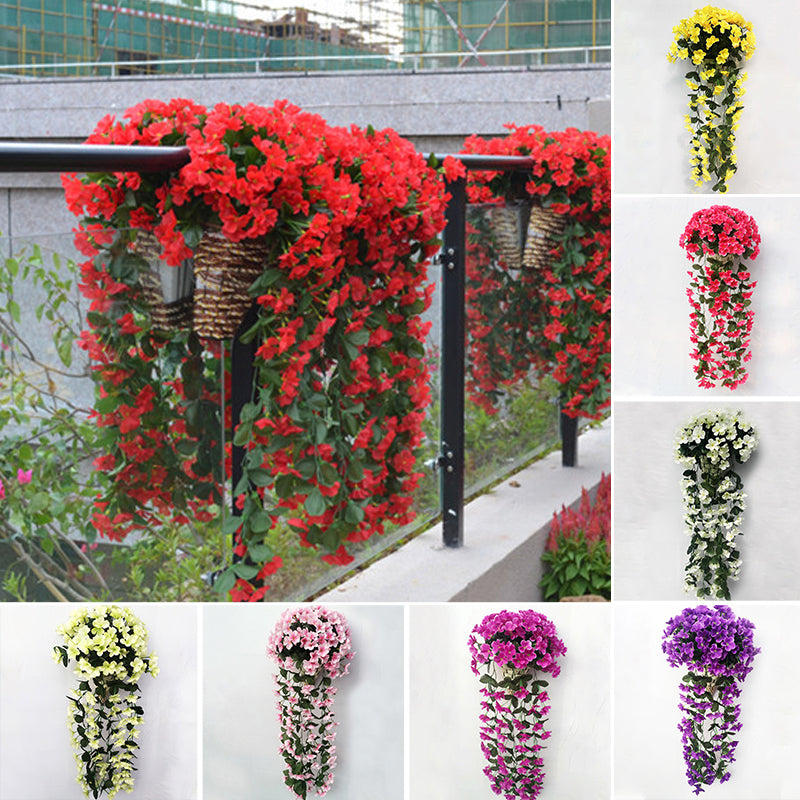 Artificial Hanging Orchid Silk Flower Bunch | Vibrant Faux Floral Garden Decor