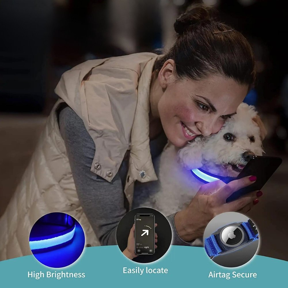 Waterproof AirTag Dog Collar Holder | Reflective Anti-Lost GPS Pet Tracker