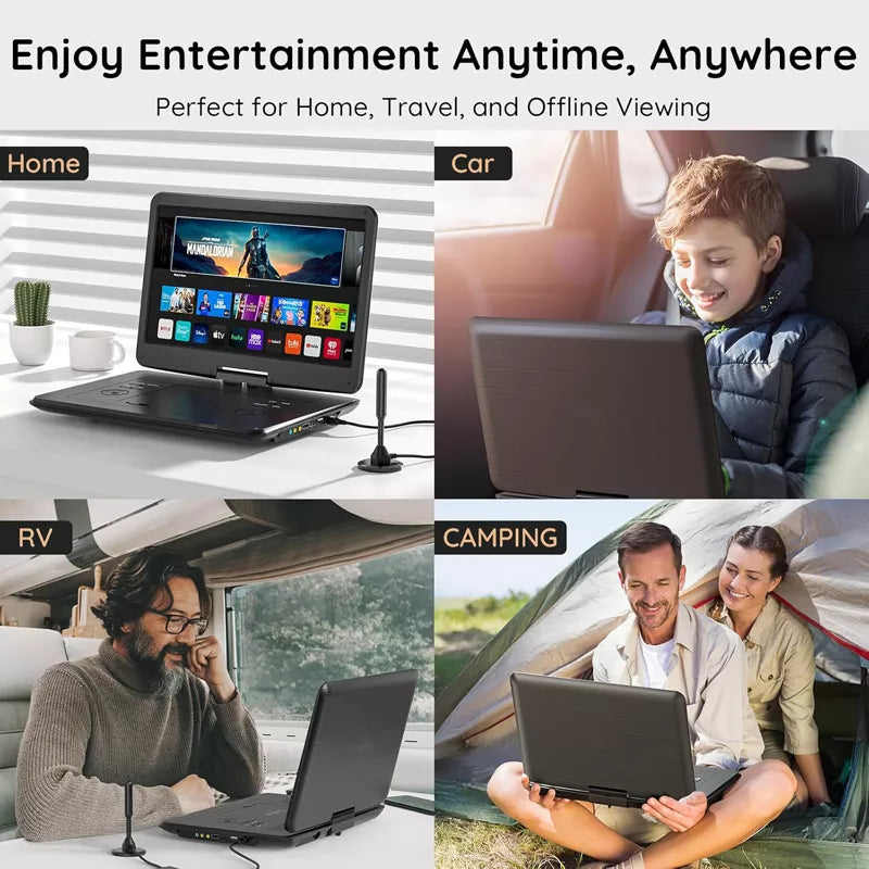 Large HD Portable DVD Player with Six Hour Battery and 15.6 Inch Screen