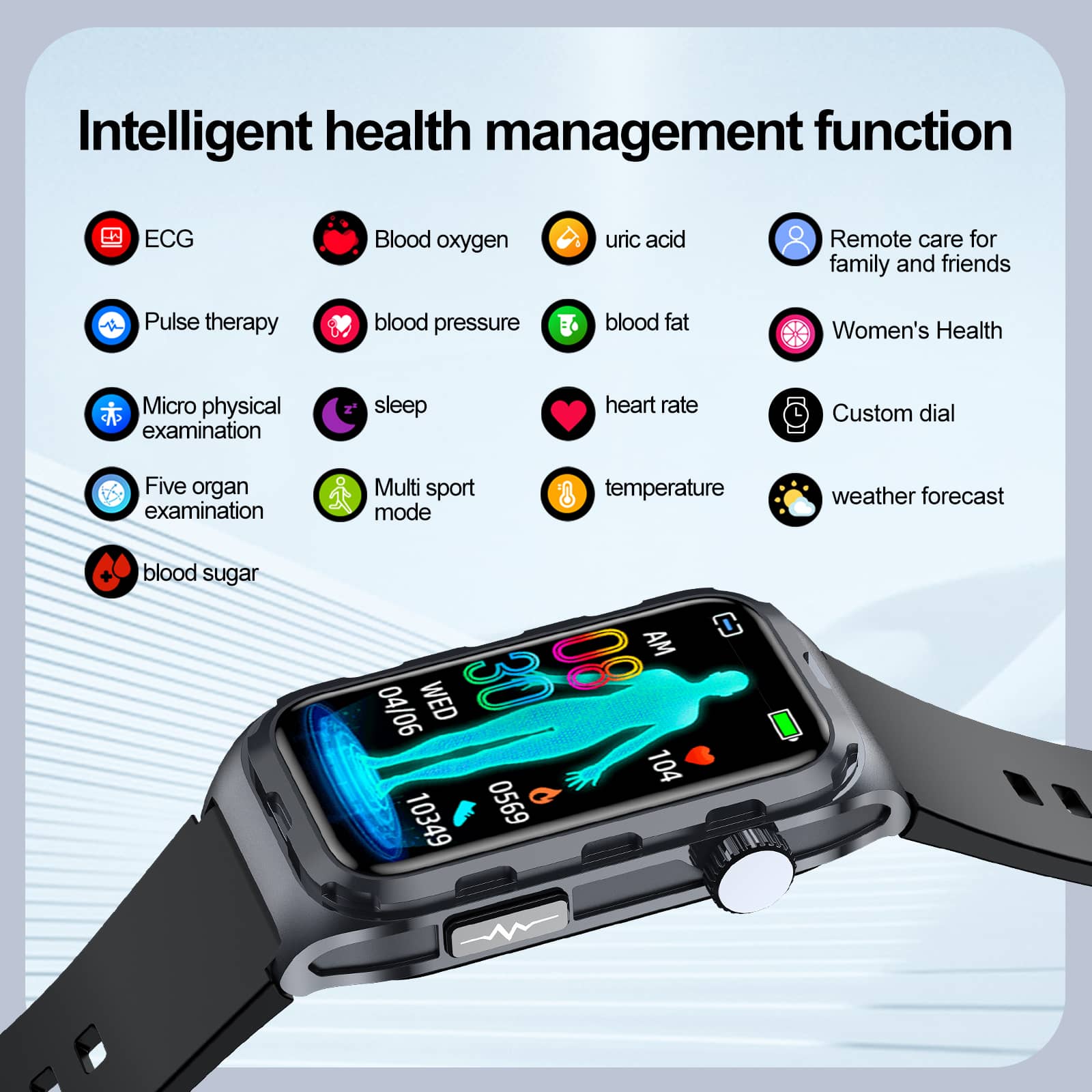 PulsuTrack | ECG/EKG, Blood Pressure, Blood Sugar, and Heart Rate Monitoring Smart Health Bracelet