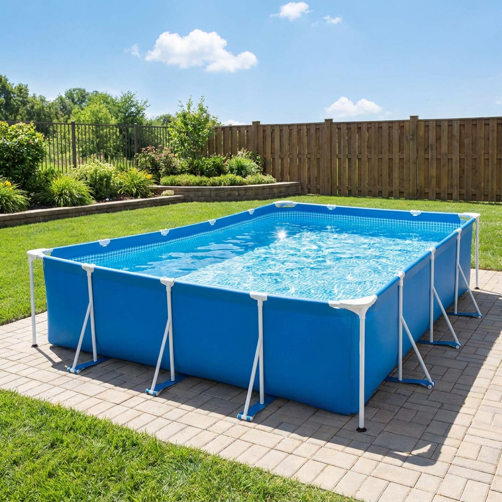 Large rectangular above ground swim pool size option