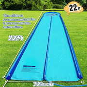 Extra long backyard slip and water slide with inflatable guard rails