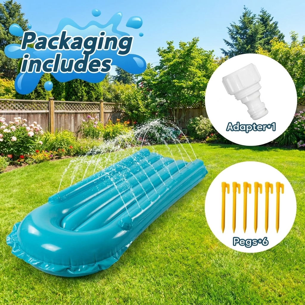 Inflatable bodyboards included with the backyard water slide