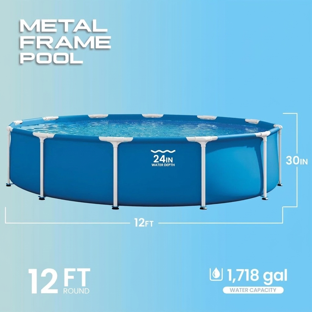 Rust-resistant steel frame and 3-ply liner detail of the backyard pool