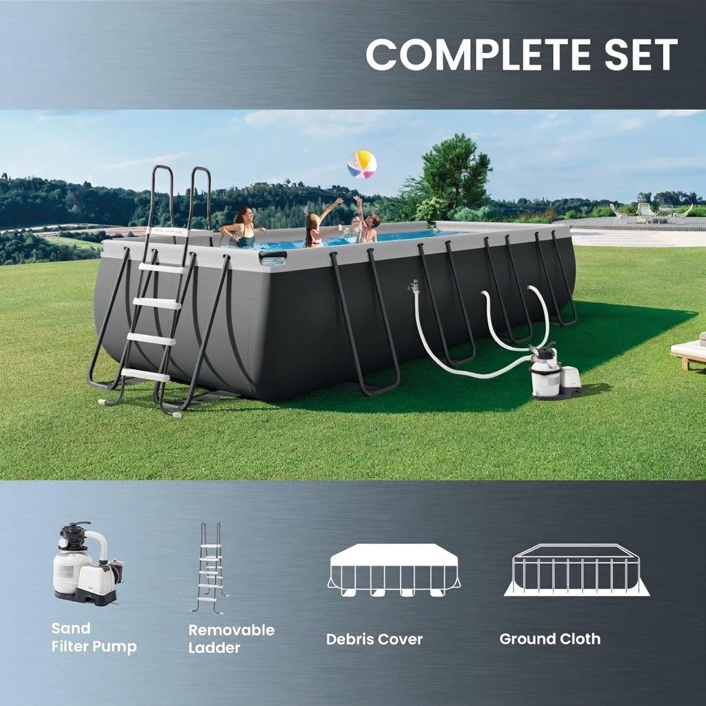 Sand filter pump and wall fittings for the above ground pool