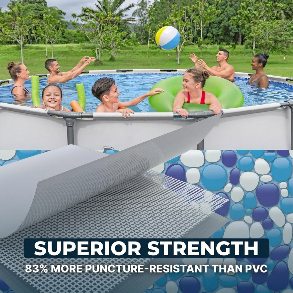 Cartridge filter pump and step ladder included with the pool set