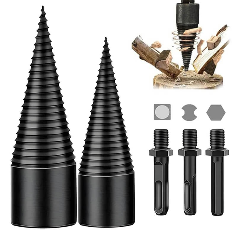 Heavy Duty Log Splitter Drill Bit | Cone Screw Wood Splitting Tool