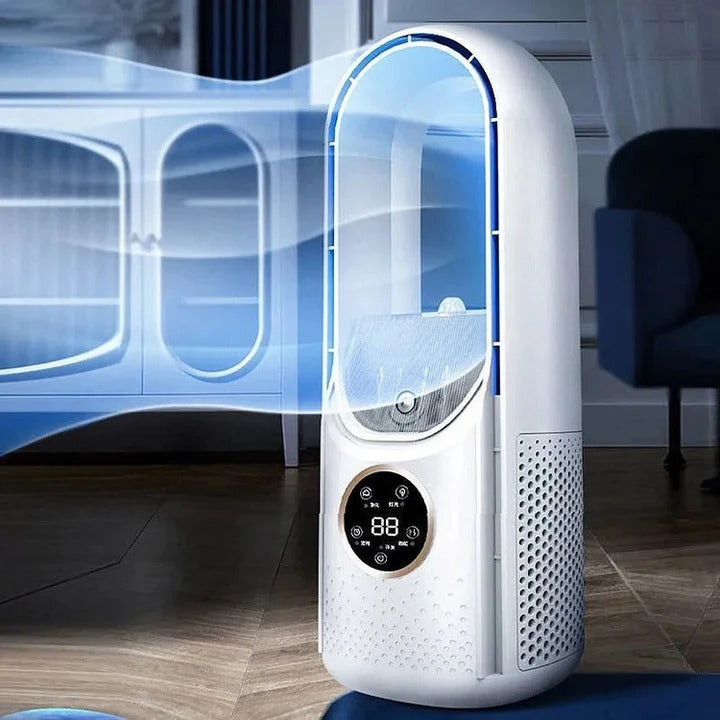 Blade-Free Silent Portable Air Cooler – Quiet Compact Desktop AC for Home & Office