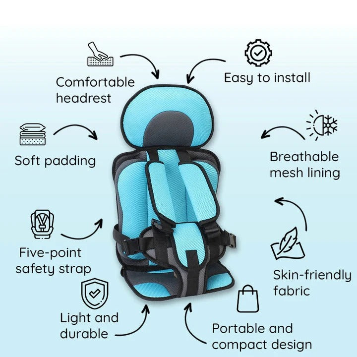 Portable Child Car Booster Seat Cushion | Secure & Comfy Travel Support, Safety Seat