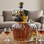Dog Shaped Whiskey Decanter, Glass Liquor Bottle