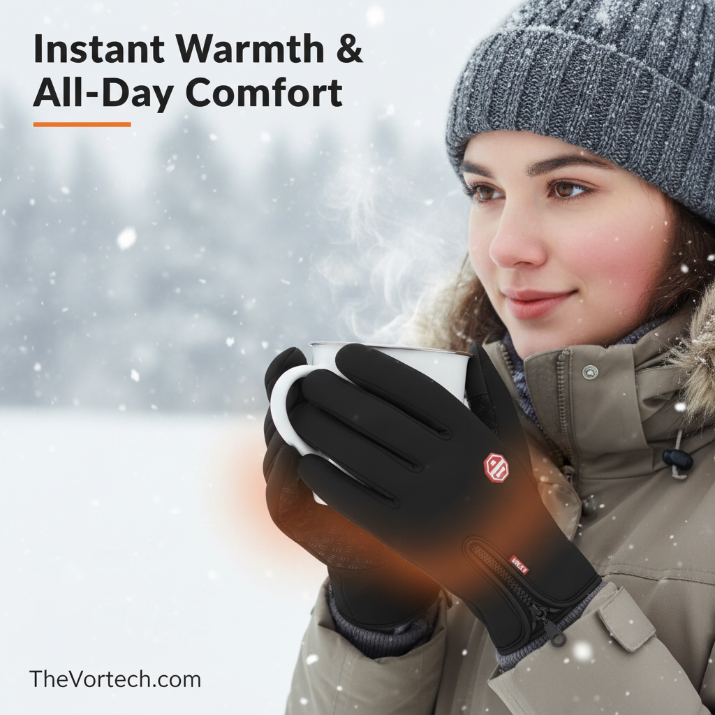 Waterproof Heated Gloves for Men & Women | Touchscreen Compatible for Skiing, Cycling & Winter