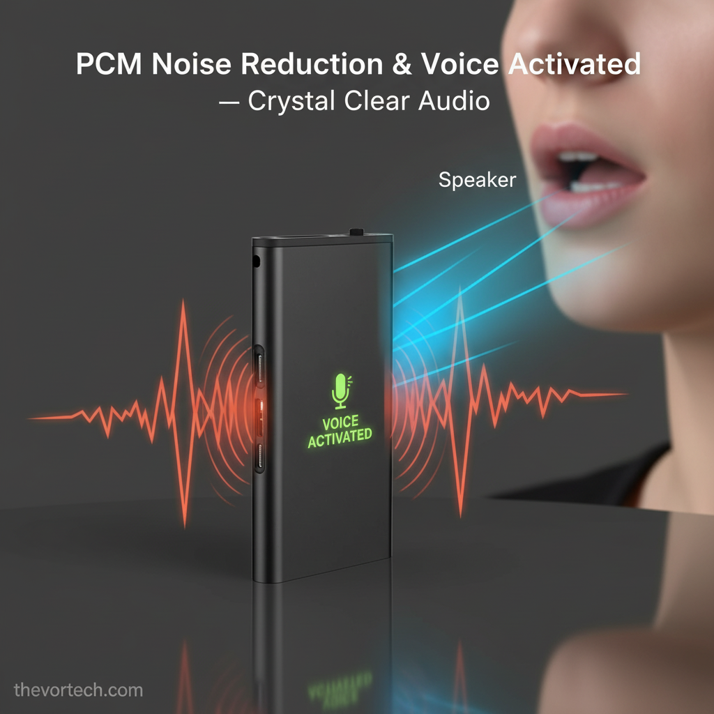 Voice Activated Mini Digital Recorder, Portable Audio Device for Lectures, Interviews, Meetings