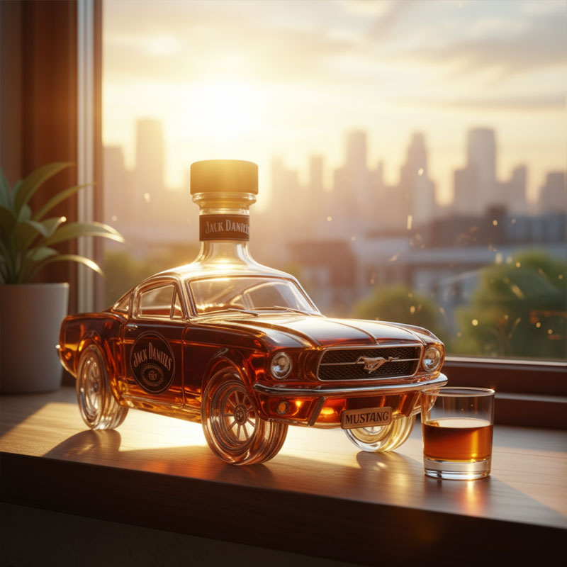 Mustang Car Shaped Whiskey Decanter for Home Bar