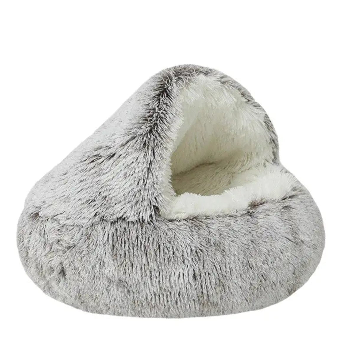 Calming Cave Dog Bed for Anxiety | Cozy Covered Pet Cushion