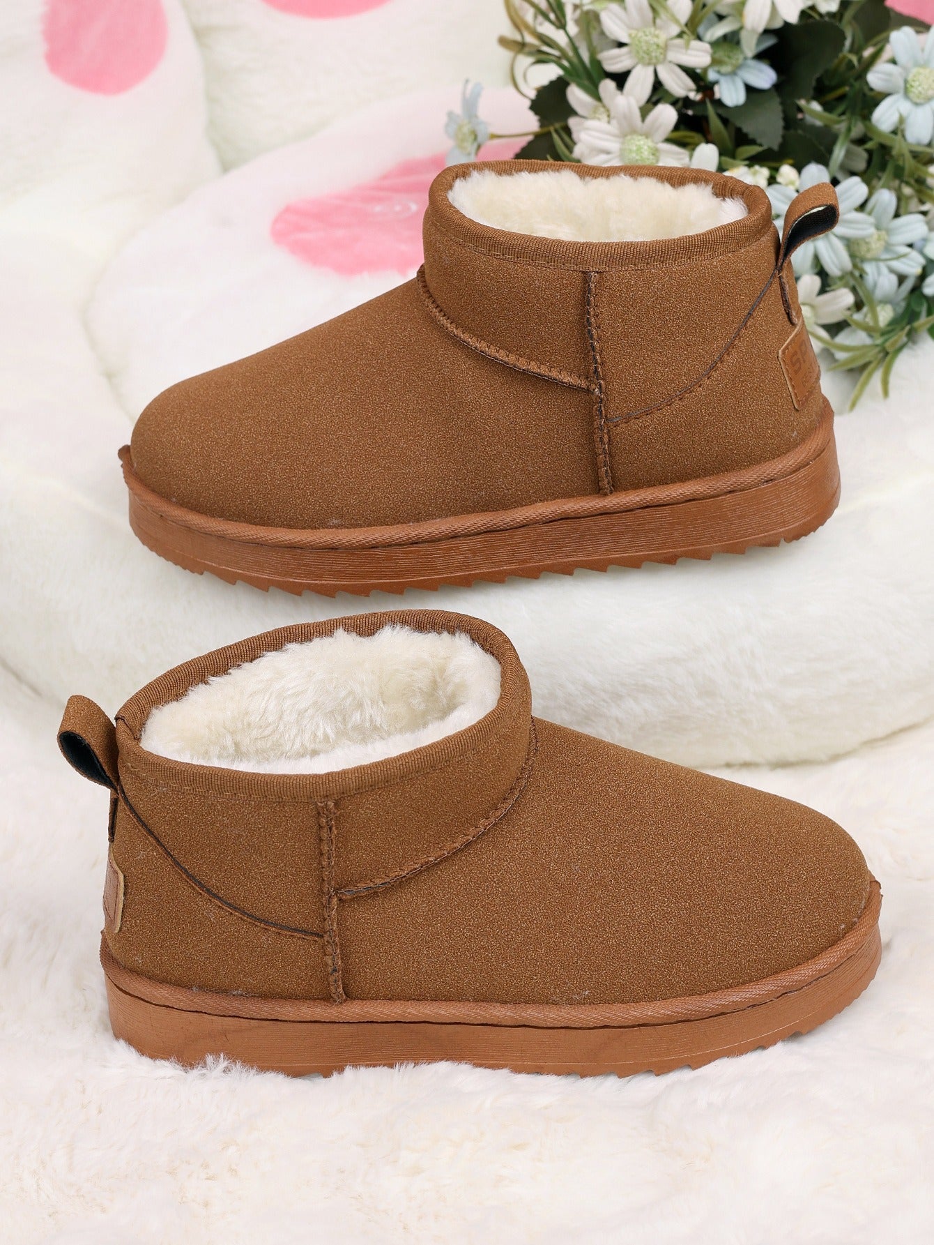 Women's Black Ultra Mini Platform Boots | Faux Fur Lined Ankle Booties, Winter Comfort