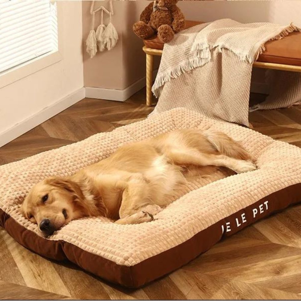 Fleece Dog Bed, Washable Calming Pet Cushion for Anxiety