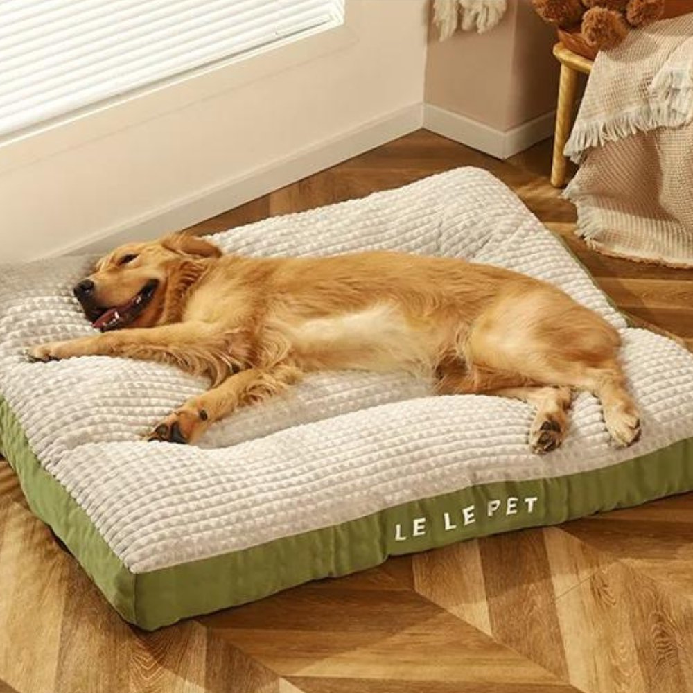 Fleece Dog Bed, Washable Calming Pet Cushion for Anxiety