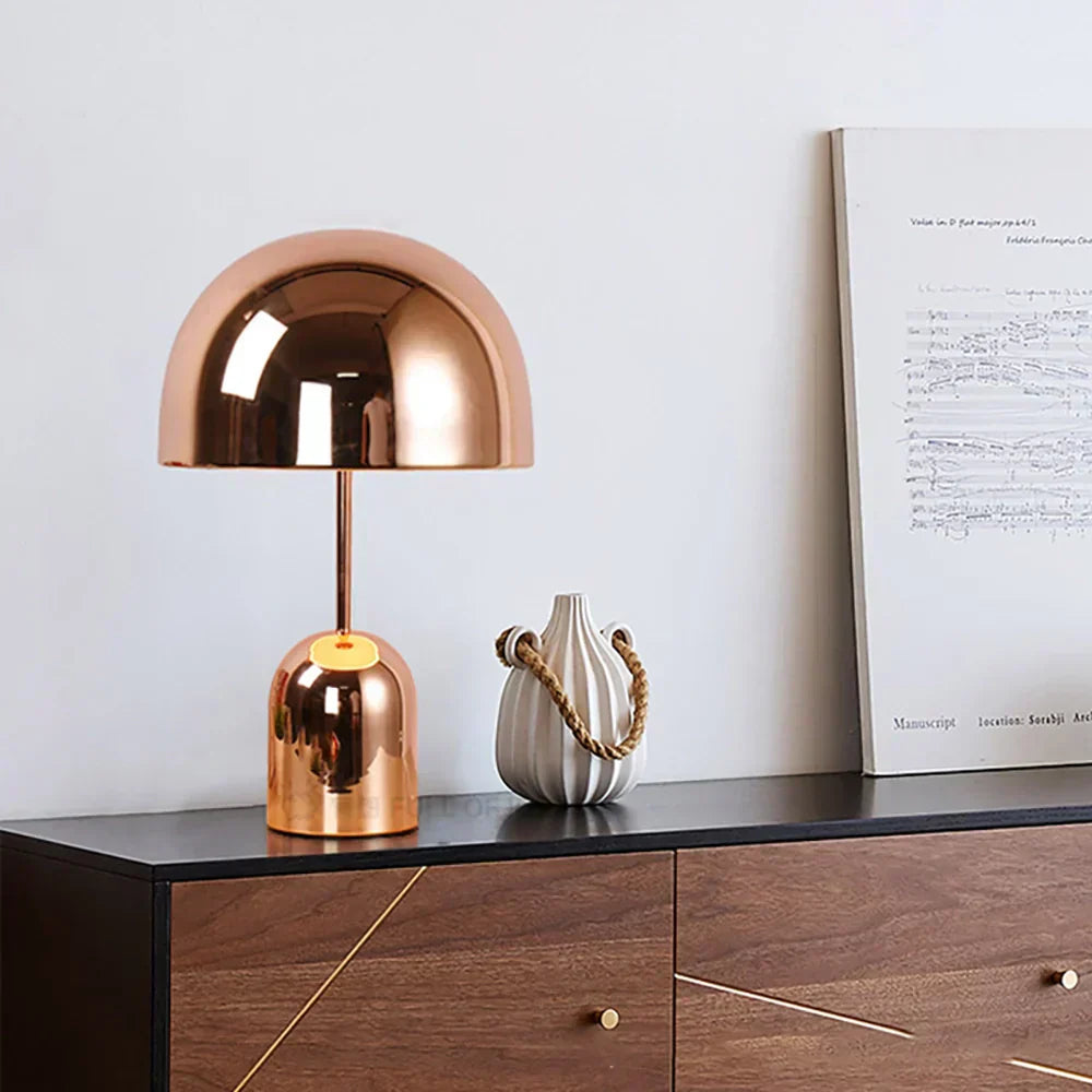 Dimmable Copper Table Lamp | Modern Industrial Bedside & Desk Light