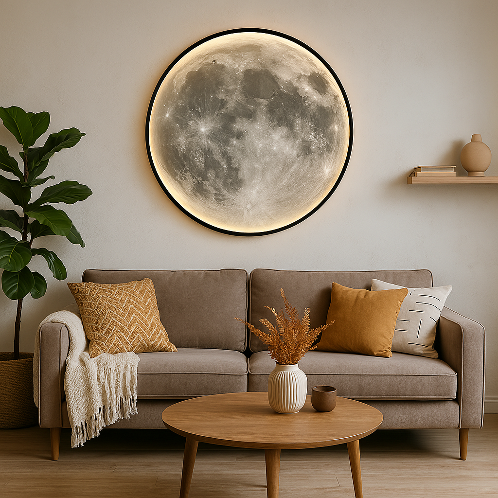 3D Moon Lamp Wall Light | LED Lunar Night Light & Room Decor